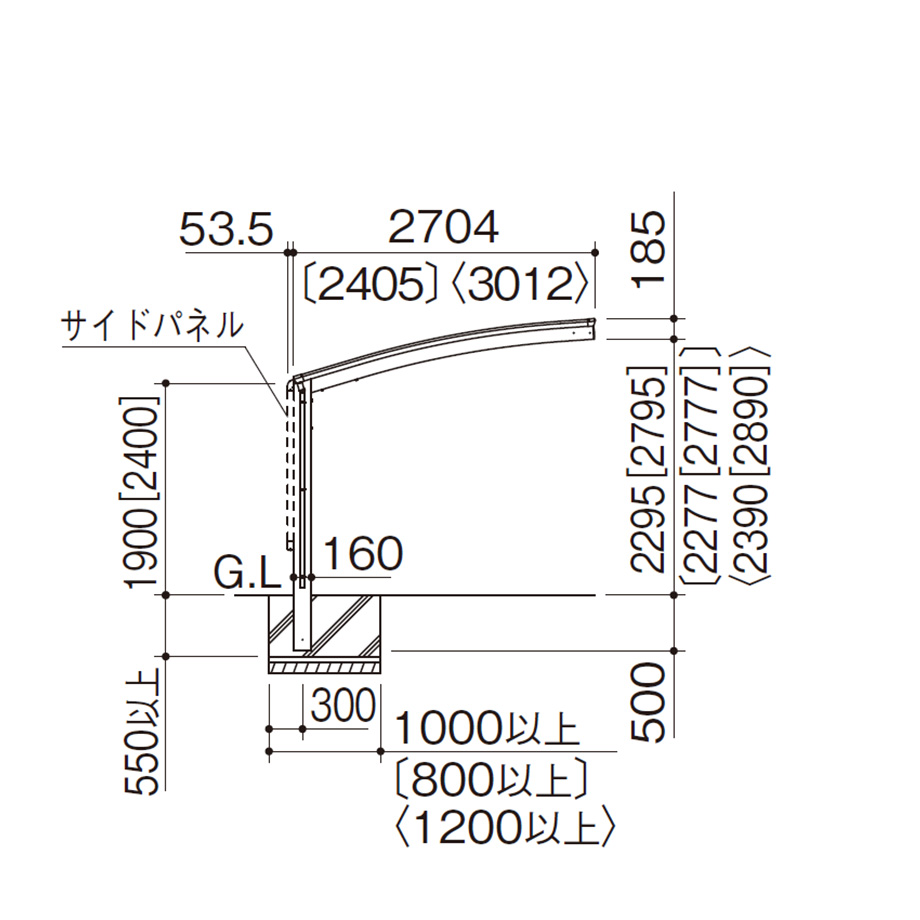 据付図（単位㎜）