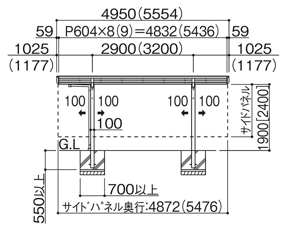 据付図(単位㎜)