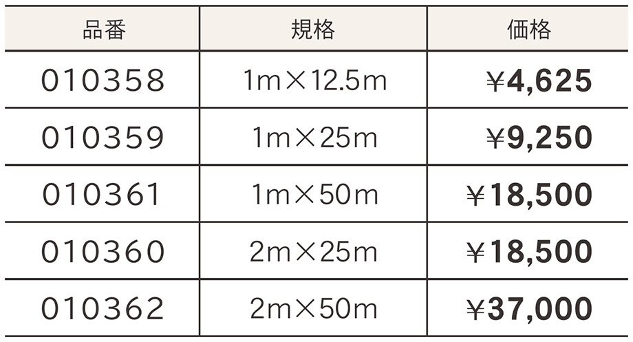 価格表