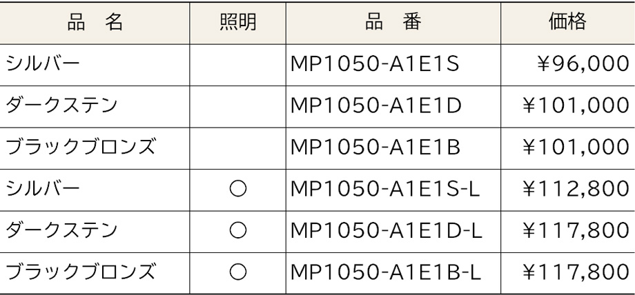 価格表