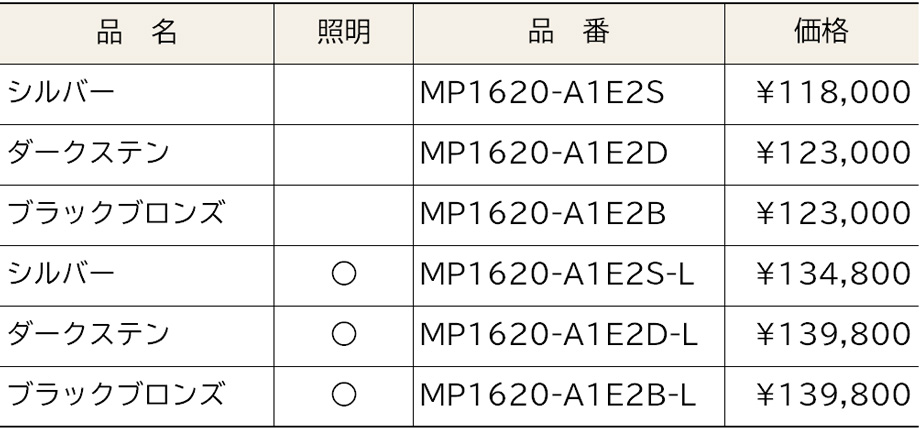 価格表