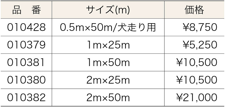 価格表