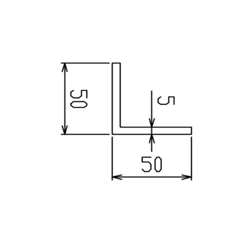 【汎用部材】Lアングル 50×50×5500 ｔ=5.0 ［1本］