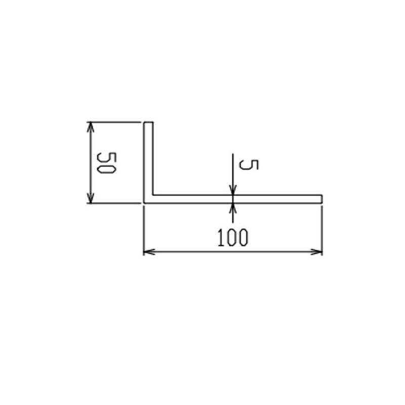 【汎用部材】Lアングル 50×100×5500 ｔ=5.0 ［1本］